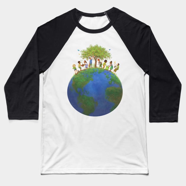 A Planet Like Ours Planet Baseball T-Shirt by Kayla Harren